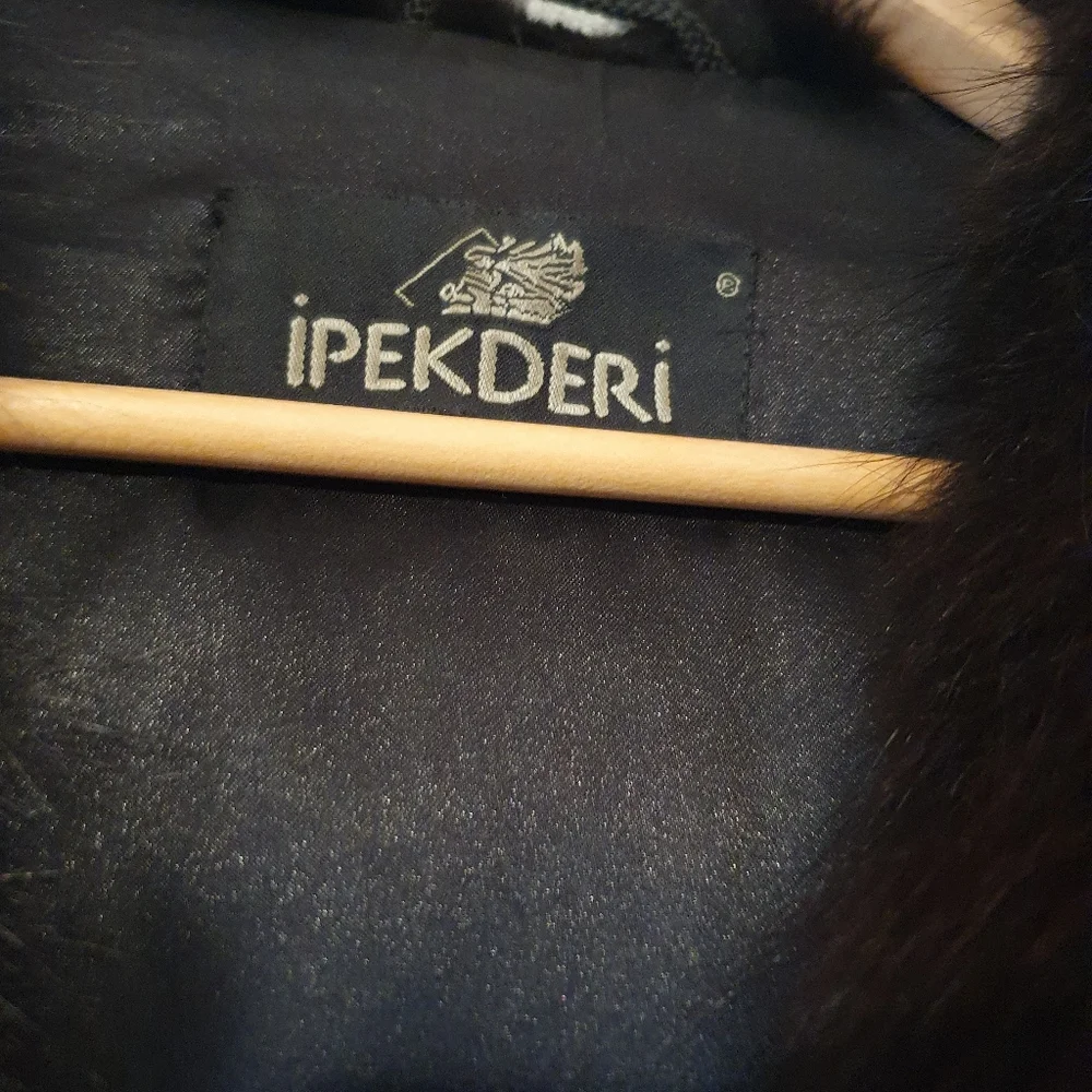 leather and fox fur trim women cape,coat, jacket, size L-XL - Picture 3 of 10